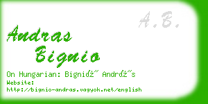 andras bignio business card